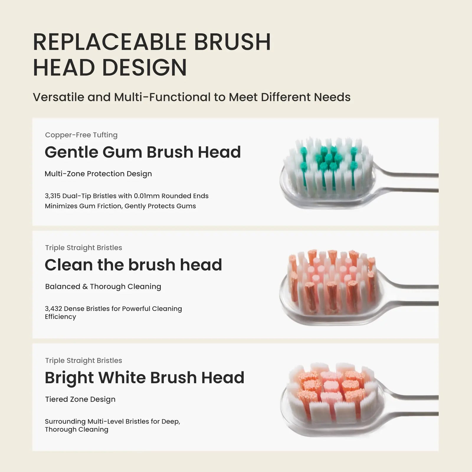ZDEER LUXEART TOOTHBRUSH Metal Handle with Replaceable Brush Head — Eco-Friendly and Reusable Oral Sustainable