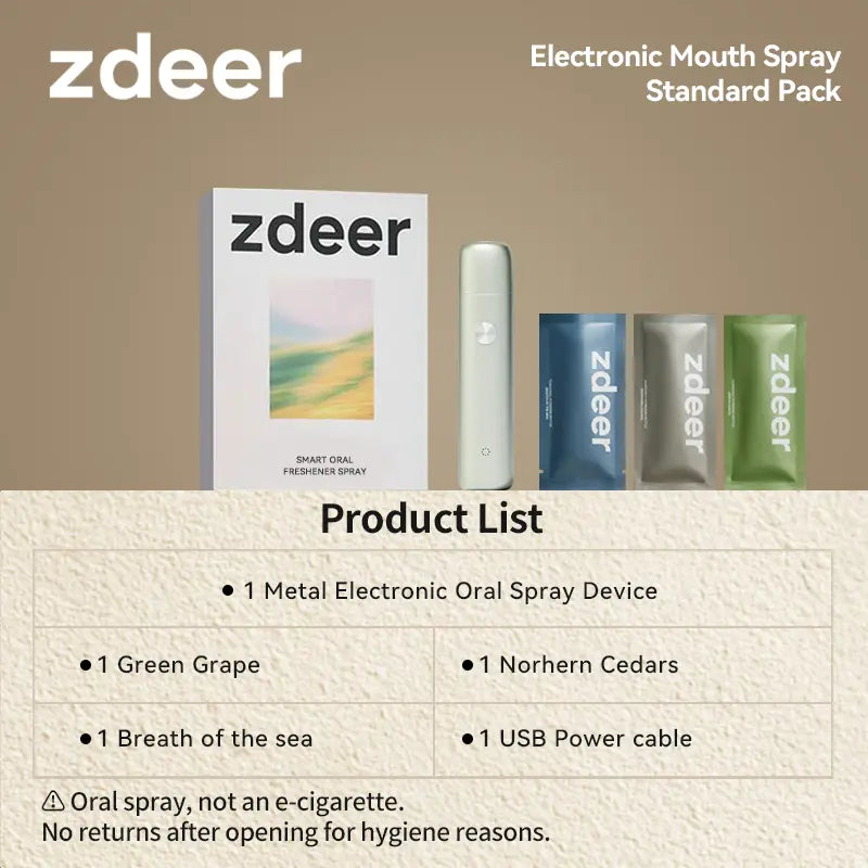Zdeer Smart Electronic Oral Spray PW13, Instant Fresh Breath Device with Replaceable Flavor Pods, Portable Nano-Mist Mouth Refresher for Travel, Dates & Daily Routine, Self-Care Wellness Gift B
