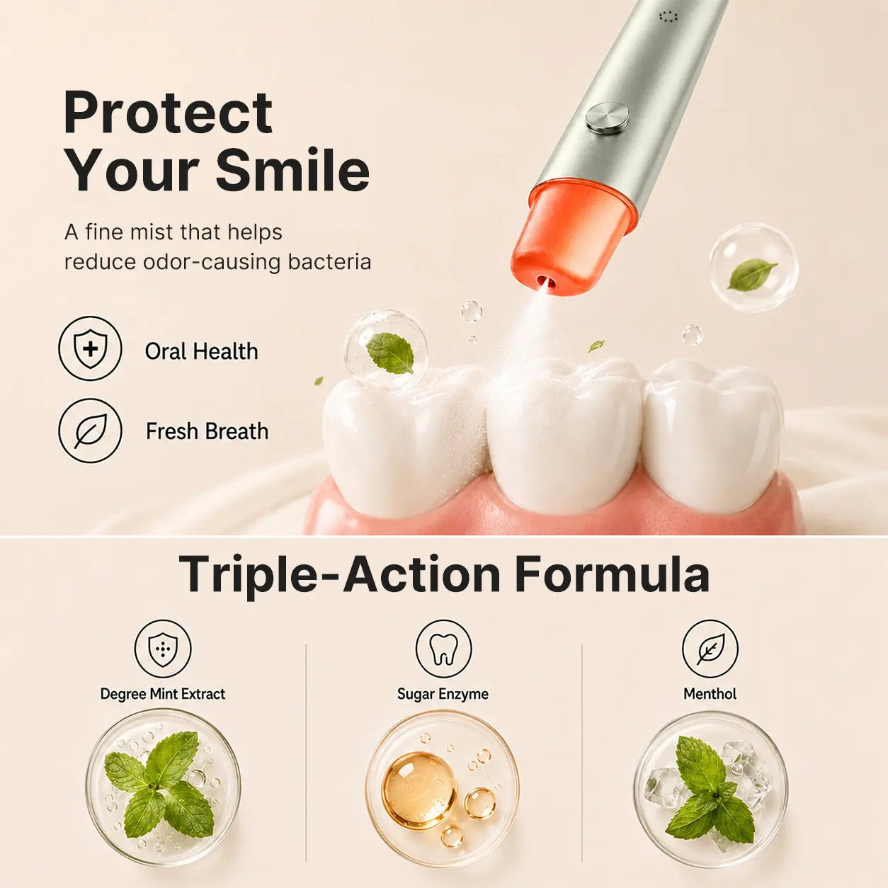 Zdeer Smart Electronic Oral Spray PW13, Instant Fresh Breath Device with Replaceable Flavor Pods, Portable Nano-Mist Mouth Refresher for Travel, Dates & Daily Routine, Self-Care Wellness Gift B