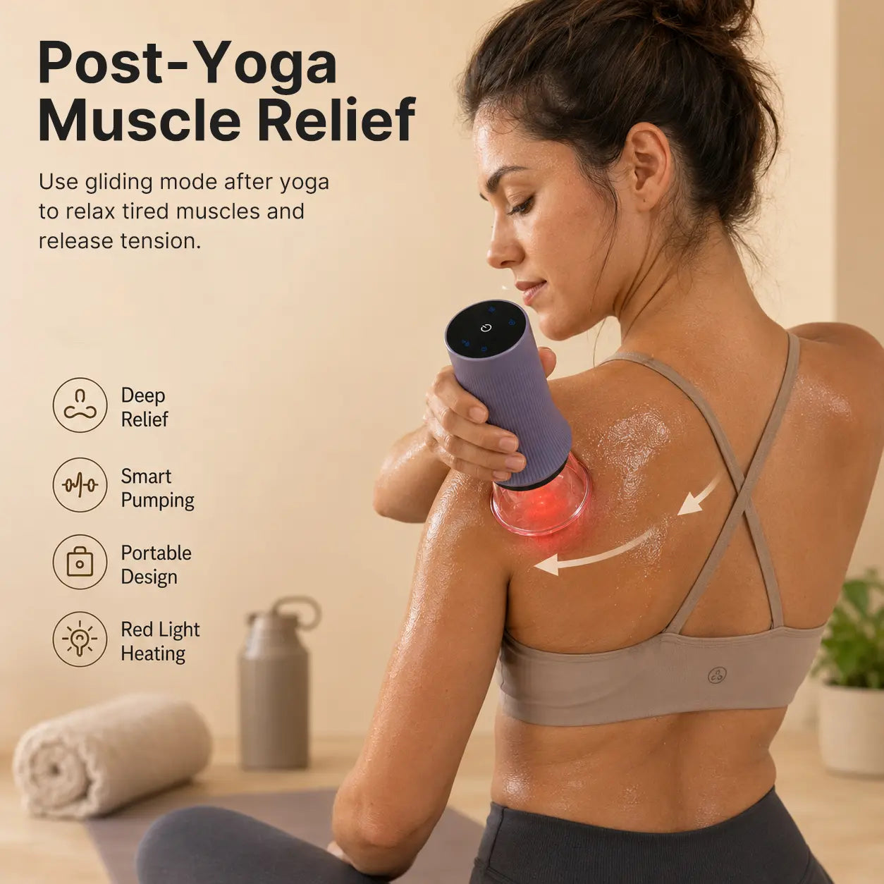 Zdeer 5-In-1 Electric Cupping Massager G02 -Smart Cupping Therapy Device with Dynamic Suction, Red Light & Heat Therapy for Muscle Relaxation & Circulation, Professional Recovery Tool for Back & Body