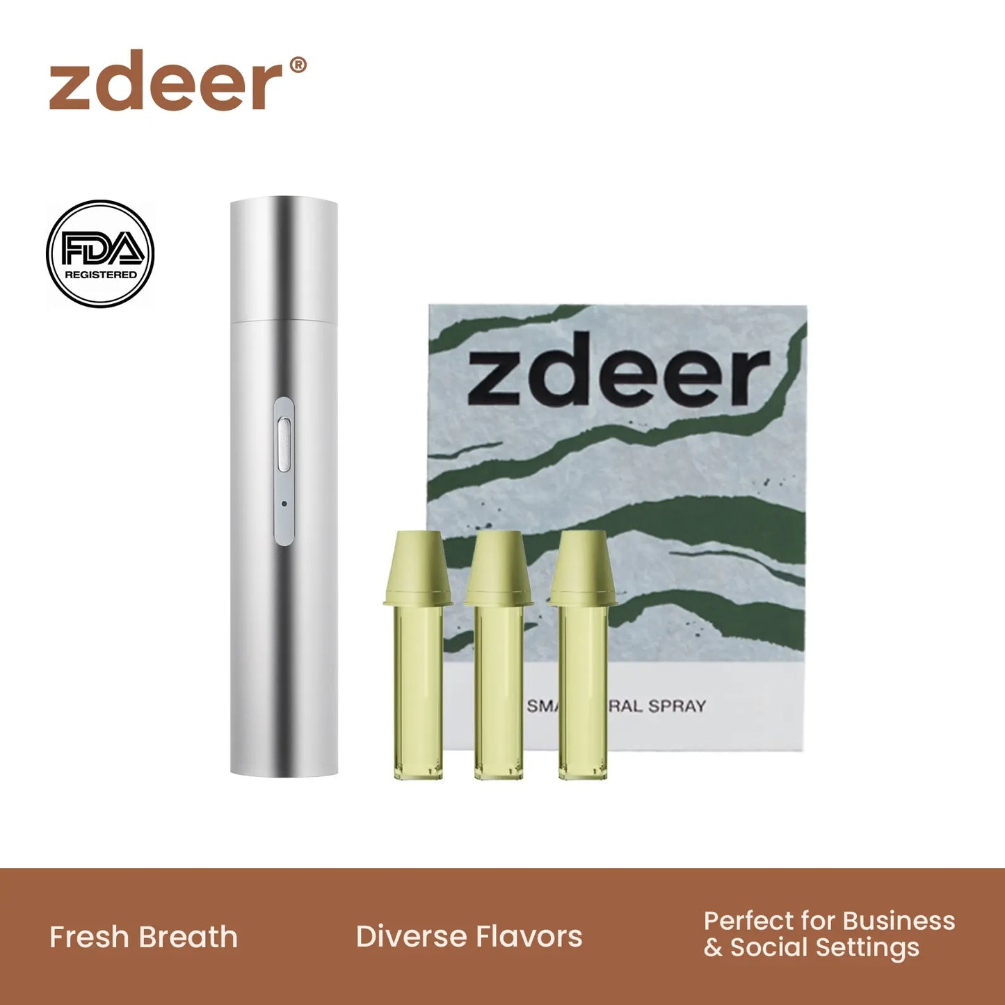 Zdeer-Smart Electric Oral Spray Mouth Spray Fresh Breath, Cool Mint Breath Spray, Mouth Freshener Spray, Rechargeable, Alcohol Free, with 3 Pods (Classic+3 Bombs) #Tiktokshopbacktoschool