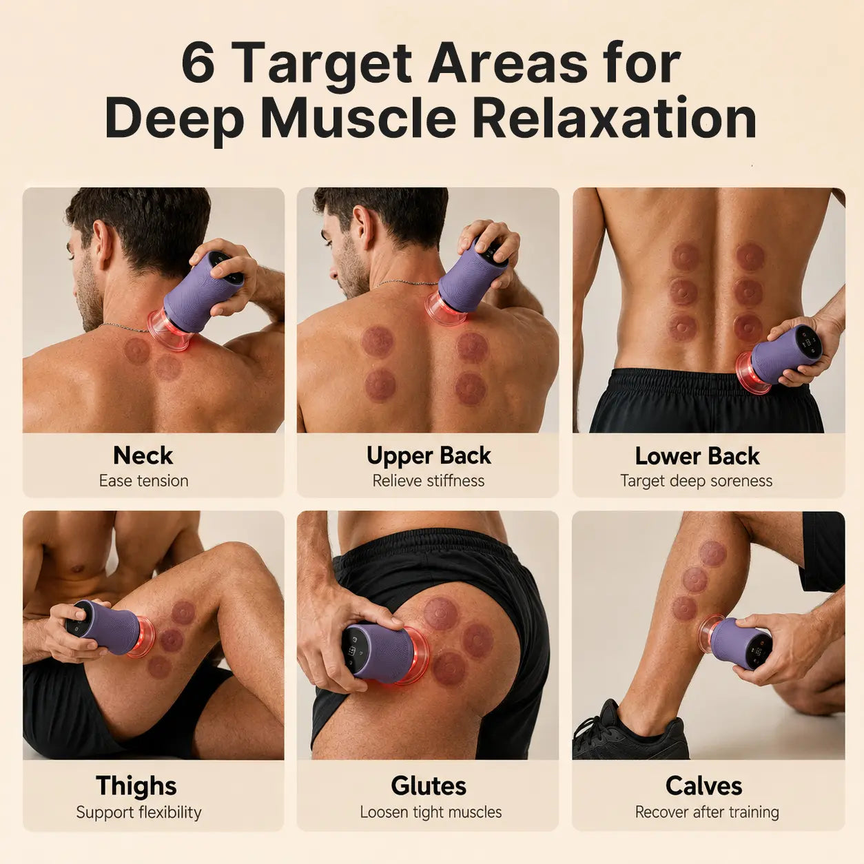 Zdeer 5-In-1 Electric Cupping Massager G02 -Smart Cupping Therapy Device with Dynamic Suction, Red Light & Heat Therapy for Muscle Relaxation & Circulation, Professional Recovery Tool for Back & Body